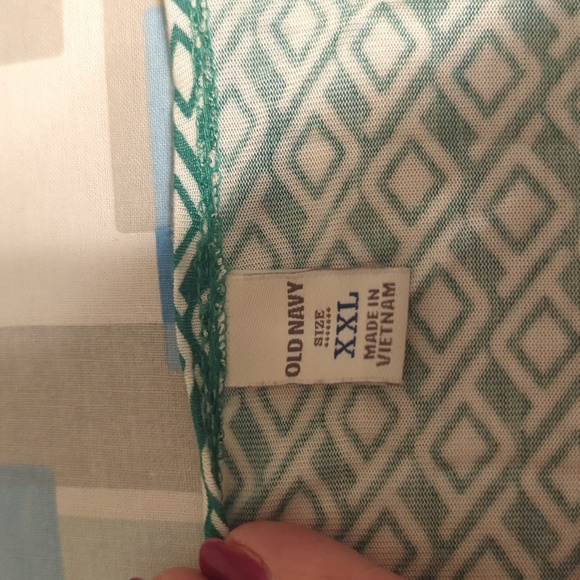 Old Navy wraparound tie dress in green and white, size XXL. - Picture 6 of 8